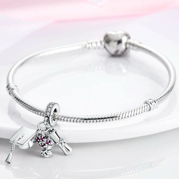 Pandora Graduation Silver Charm - Picture 2 of 12